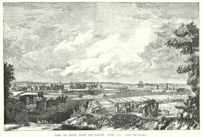 Pohled na Leith, z Velikonoční cesty, 1751 od English School