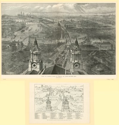 Pohled na Londýn od katedrály svatého Pavla v Den lorda starosty od English School
