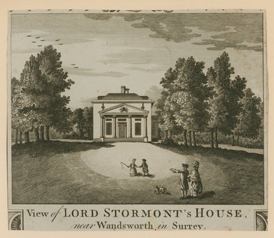 Pohled na Lord Stormonts House poblíž Wandsworth v Surrey od English School