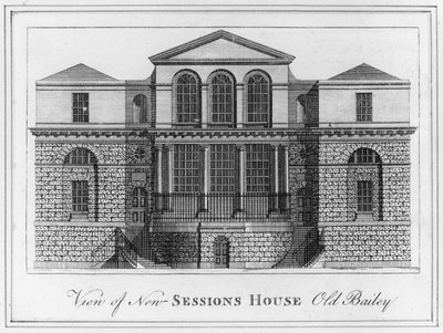 Pohled na New Sessions House Old Bailey od English School