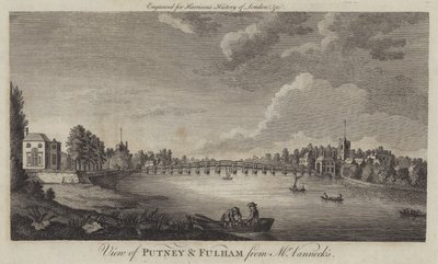Pohled na Putney a Fulham z pana Vannecka (rytina) od English School