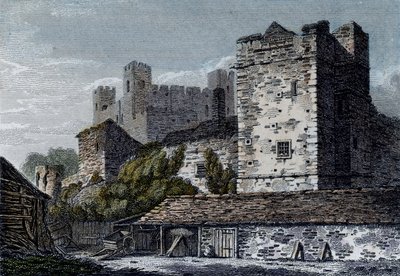 Pohled na hrad Rochester, Kent. c.1830 od English School