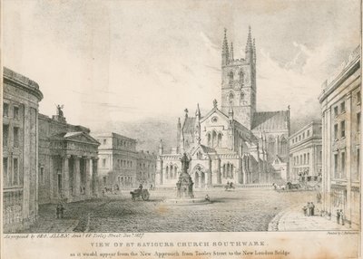 Pohled na St Saviors Church, Southwark od English School