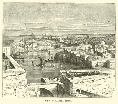 Pohled na Vallettu, Malta od English School
