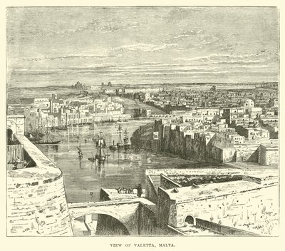Pohled na Vallettu, Malta od English School