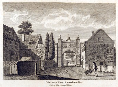 Pohled na Wincheap Gate, 1784 od English School