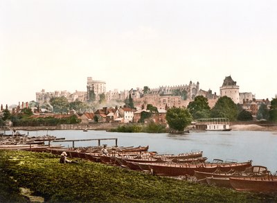 Pohled na Windsor (ručně kolorovaná fotografie) od English School