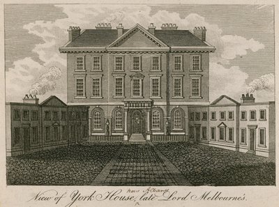 Pohled na York House (později Albany), dům zesnulého lorda Melbourne od English School