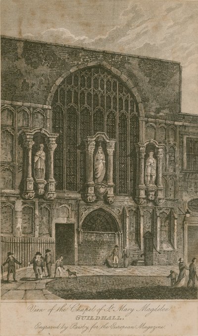 Pohled na kapli svaté Máří Magdalény, Guildhall, Londýn od English School
