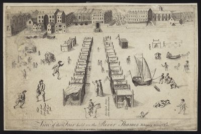 Pohled na veletrh konaný na řece Temži, 1683-1684 od English School