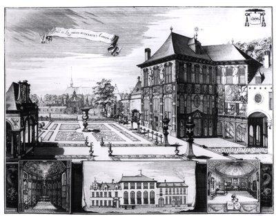 Pohled na dům Hilwerue Petera Paula Rubense (1577-1640) 1692 (rytina) (čb fotografie) od English School