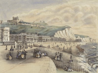 Pohled na Marine Parade a hrad, Dover od English School