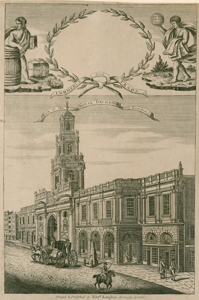 Pohled na Royal Exchange, Londýn od English School