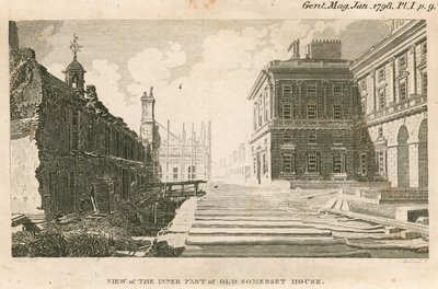 Pohled na vnitřní část starého Somerset House, Strand, Londýn od English School