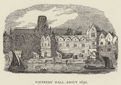 Vinařská síň kolem roku 1650 (rytina) od English School