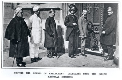 Návštěva budov parlamentu: Delegáti z Indického národního kongresu, 1919 od English School