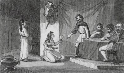 Vortigern a Rowena (rytina) od English School