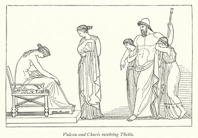 Setkání Vulcana a Charis s Thetis (litho) od English School