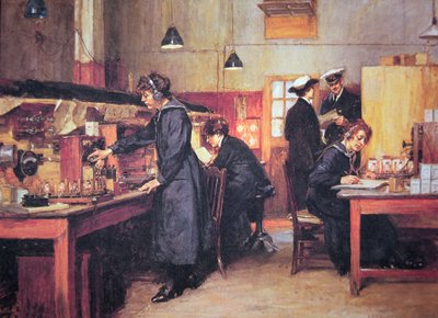 Ženy z první světové války rádia a telefonní operátorky Royal Navy (barevné lito) od English School