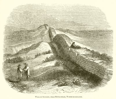 Wall of Severus, poblíž Housestead, Northumberland od English School