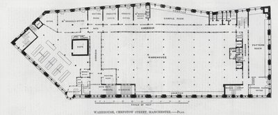 Warehouse, Chepstow Street, Manchester (rytina) od English School