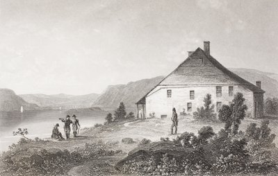 Washingtonské ústředí poblíž Newburghu, z „Gallery of Historical Portraits“, publikované kolem roku 1880 od English School