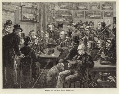 Vážení ryb v londýnském rybářském klubu od English School