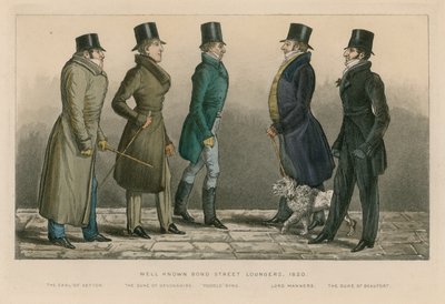 Dobře známé lehátka Bond Street, 1820 od English School