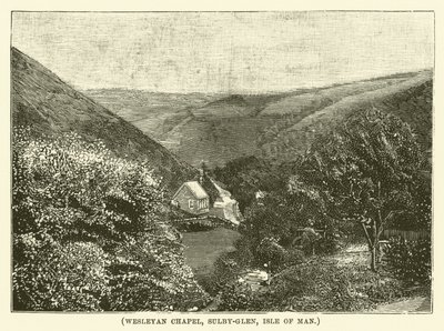 Wesleyan Chapel, Sulby-Glen, Isle of Man (rytina) od English School