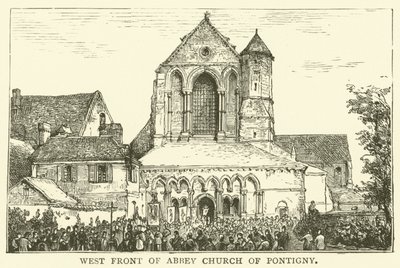 West Front of Abbey Church of Pontigny (rytina) od English School