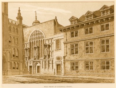 Západní fronta Guildhall Chapel, Londýn od English School