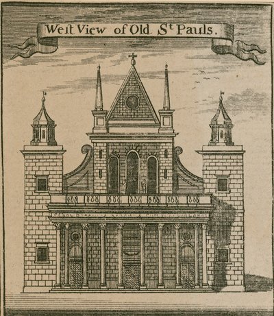 Západní pohled na Old St Pauls, Londýn od English School