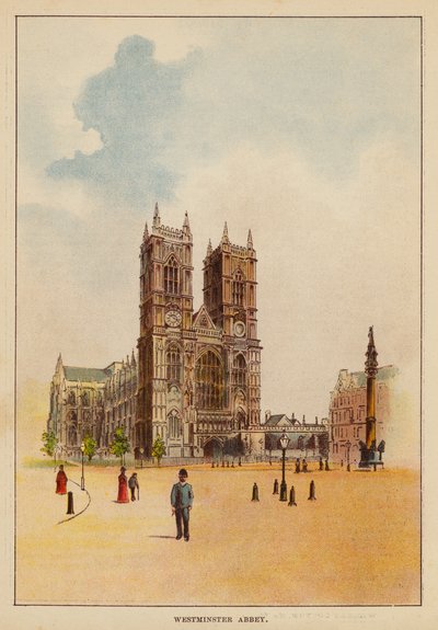 Westminsterské opatství (barevná litografie) od English School
