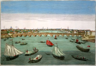 Westminster Bridge, Londýn, počátek až polovina 18. století od English School