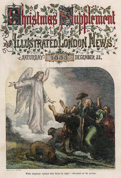 Zatímco pastýři v noci hlídali svá stáda, z obálky vánoční přílohy Illustrated London News, 1855. od English School