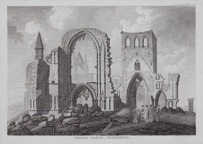 Whitby Abbey, Yorkshire (rytina) od English School