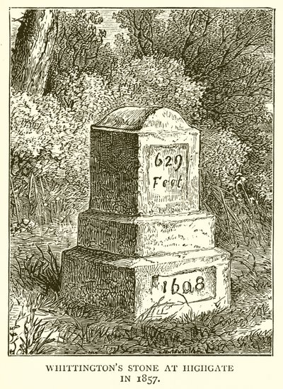 Whittingtons Stone v Highgate v roce 1857 od English School
