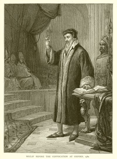 Wiclif před shromážděním v Oxfordu, 1382 od English School