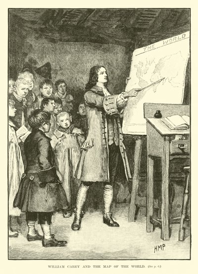 William Carey a mapa světa od English School