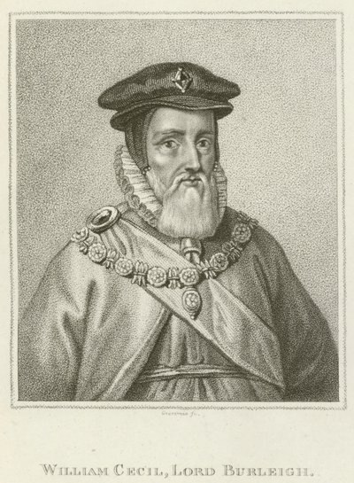 William Cecil, Lord Burleigh (rytina) od English School