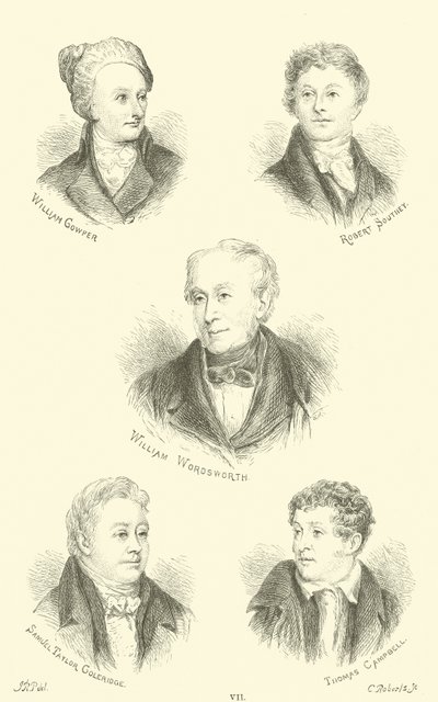 William Cowper, Robert Southey, William Wordsworth, Samuel Taylor Goleridge, Thomas Campbell od English School
