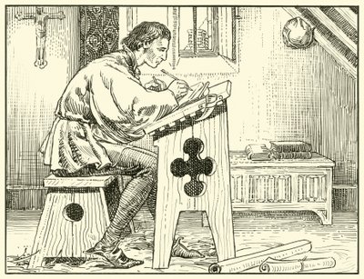 William Evesham Psaní (inkoust na papíře) od English School