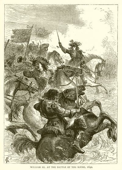 William III v bitvě u Boyne, 1690 od English School