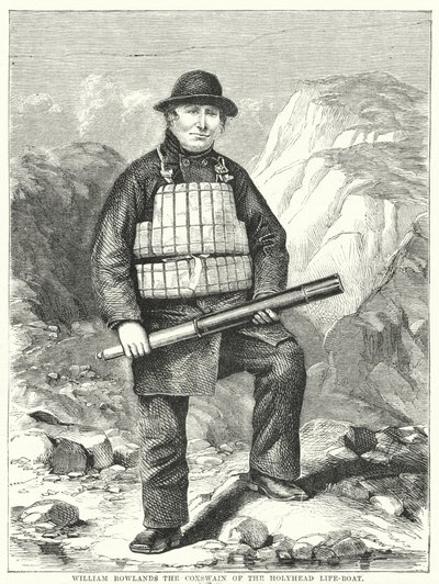 William Rowlands kormidelník záchranného člunu Holyhead (rytina) od English School