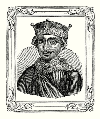 Vilém Rufus se narodil roku 1056, korunován byl roku 1087 a zabit roku 1100 (rytina). od English School