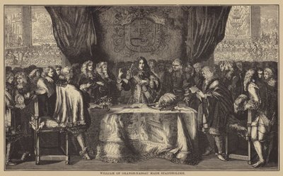 Vilém Oranžský-Nassau se stal hejtmanem (rytina) od English School