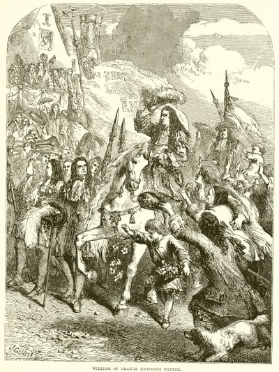 Vilém Oranžský vstupuje do Exeteru od English School