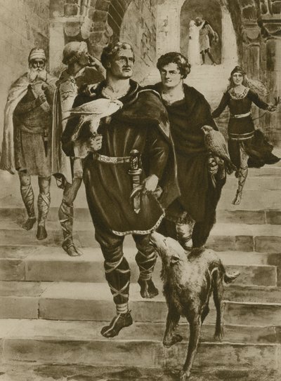 Vilém Dobyvatel jde na jestřába (hlubotisk) od English School