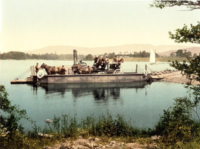Windermere Steam Ferry (ručně kolorovaná fotografie) od English School