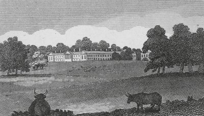 Opatství Woburn (rytina) od English School